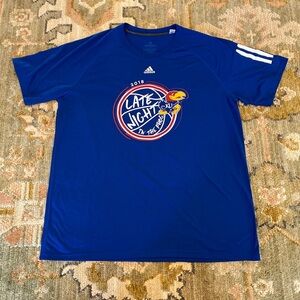 Kansas Jayhawks Adidas 2018 Late Night Short Sleeve size XL color Blue